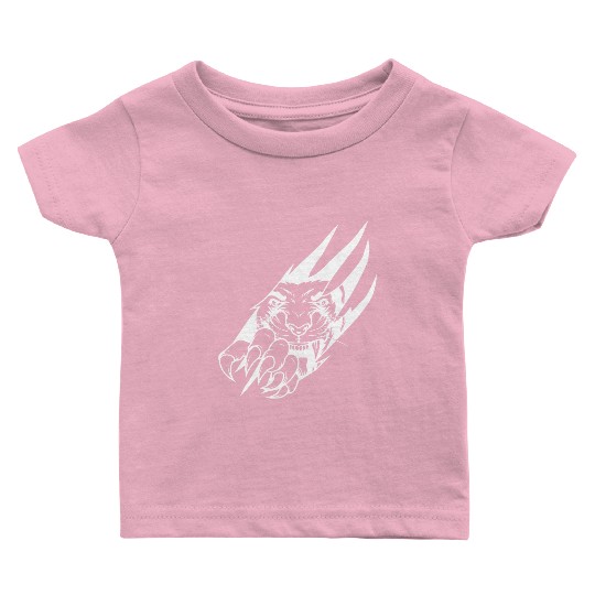 Panther Claw Rip White Outline Baby T Shirts