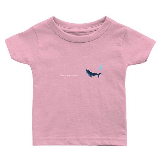 Whale  - Night Sky - live in the moment Baby T Shirts