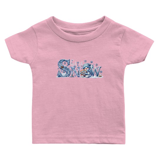 Let it Snow Baby T Shirts, Winter Lover Snowman Baby T Shirts
