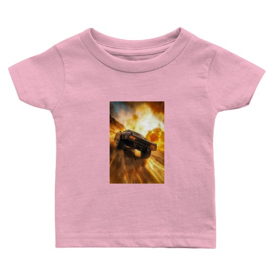 Muscle Car in Firestorm Drift Baby T Shirts