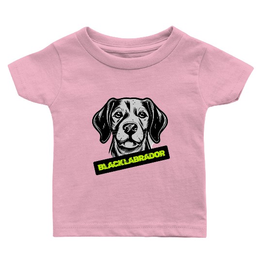 Black Labrador Portrait Illustration Baby T Shirts