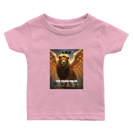Leo the Divine Ruler with Angel Wings Baby T Shirts