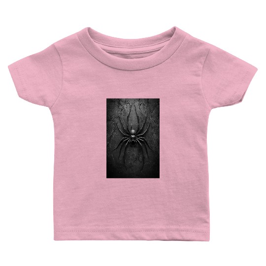 Black Widow Style Spider Art Baby T Shirts