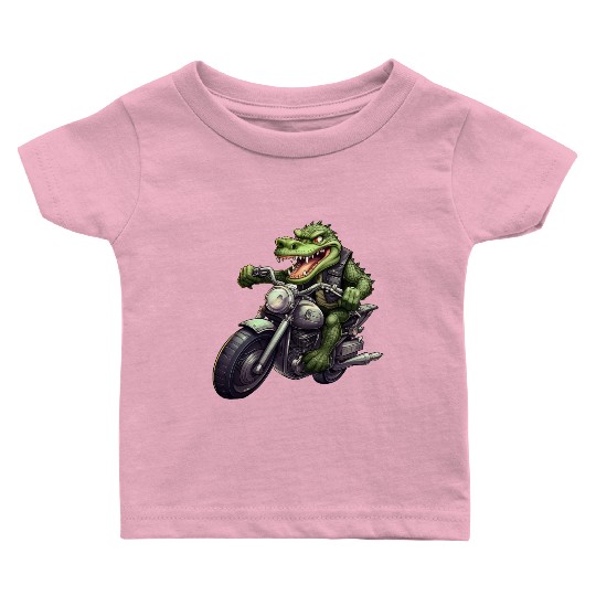 Alligator Motorcycle / Motorcyclist Alligators Baby T Shirts