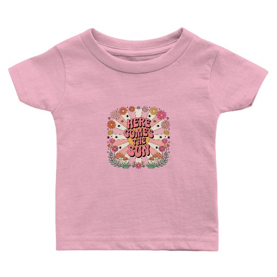 Here Comes The Sun Flowers Abstract Art Lover Baby T Shirts