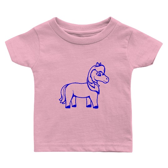 Horse Sweet Pony Foal Horse Girl Cute Comic Fun Baby T Shirts