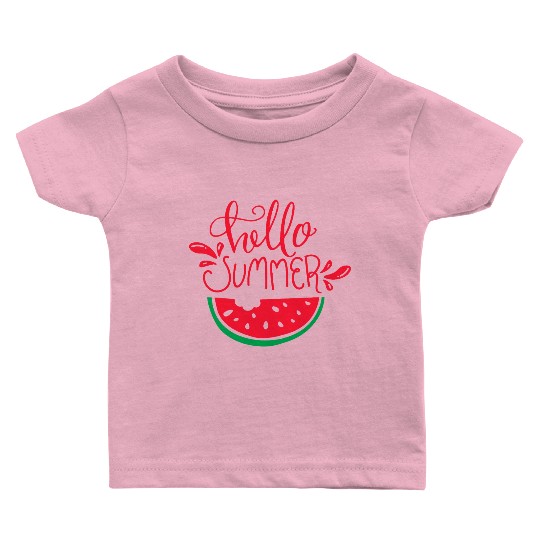 Hello Summer Watermelon Baby T Shirts