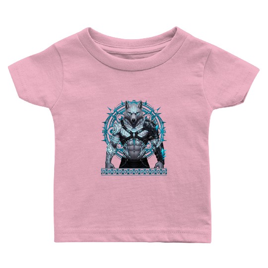 Frostwolf Warrior with Arcane Runes Baby T Shirts