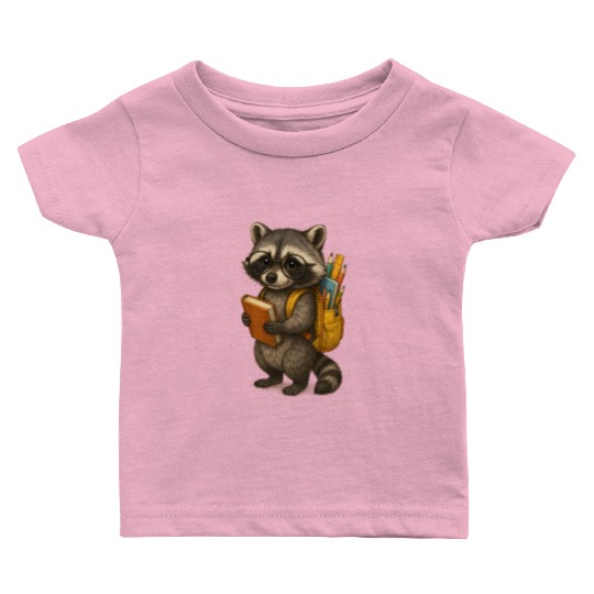 Cute Raccoon Kids First Day School Student Teacher Baby T Shirts