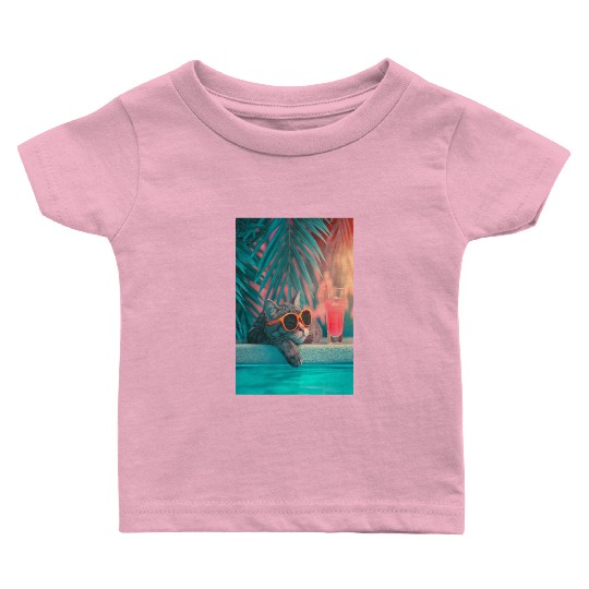 Cool Cat by the Pool Baby T Shirts