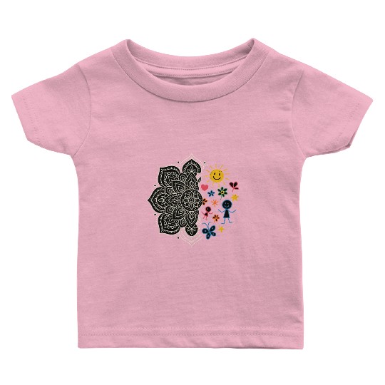 Mandala & Kids Doodles Baby T Shirts