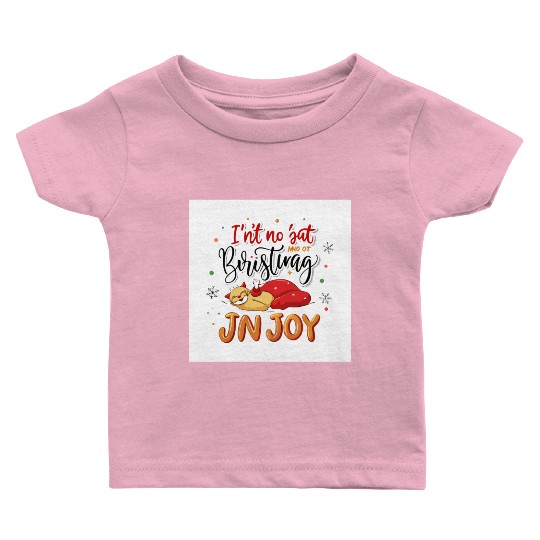 Festive Cat Joy Christmas Design Baby T Shirts