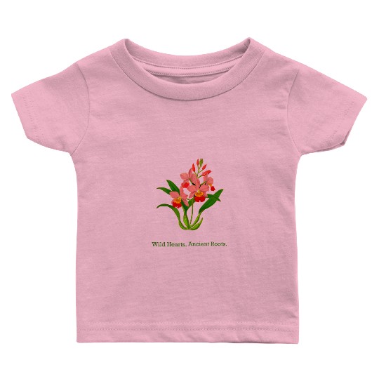 Wild Heart Orchid Botanical Design Baby T Shirts