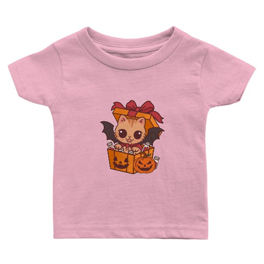 Halloween Cat with Potion Gift Box Baby T Shirts