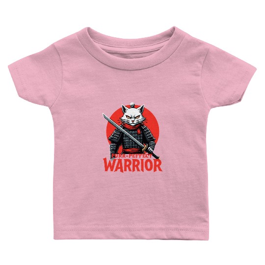 Purr-Perfect Warrior Cat Design Baby T Shirts