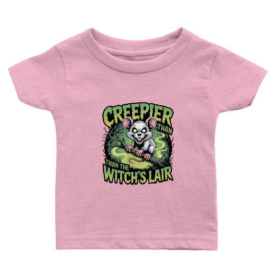 Creeper Mouse in Witch's Lair Design Baby T Shirts