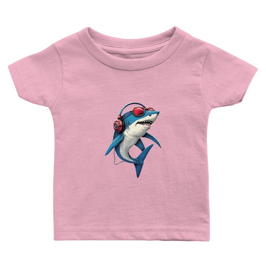 Shark Design Tiger Sharks Gray White Great Shark Baby T Shirts