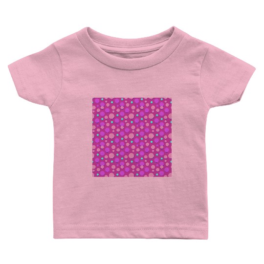 Vibrant Polka Dot Pattern in Pink and Purple Baby T Shirts