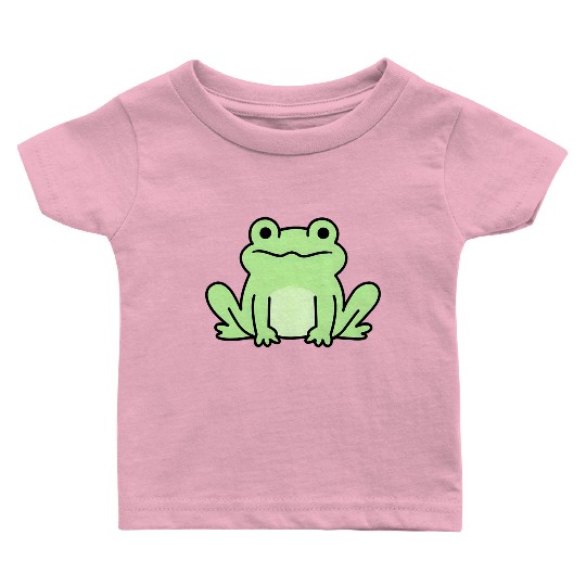 Lime Green Cartoon Frog Design Baby T Shirts