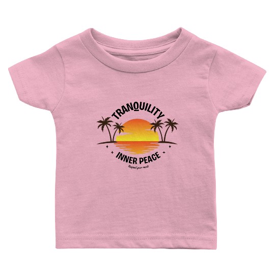 Serene Tropical Sunset Vibes Ocean Horizon Baby T Shirts