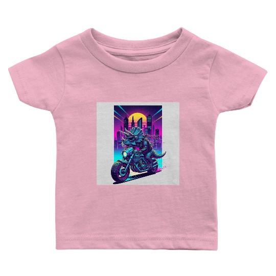 Futuristic Rhinoceros Cyber Ride Baby T Shirts
