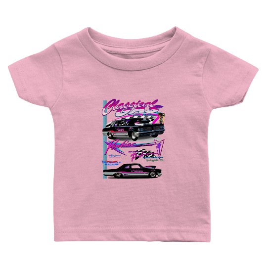 Retro Drag Race Car Illustration Baby T Shirts