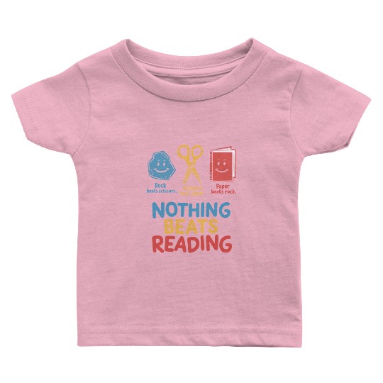 Nothing Beats Reading Funnny Rock Paper Scissors  Baby T Shirts