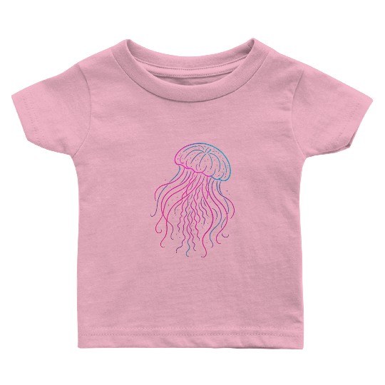 Neon Jellyfish Underwater Glow Baby T Shirts