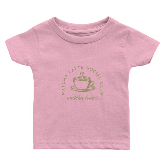 Matcha latte lovers club green aesthetic Baby T Shirts