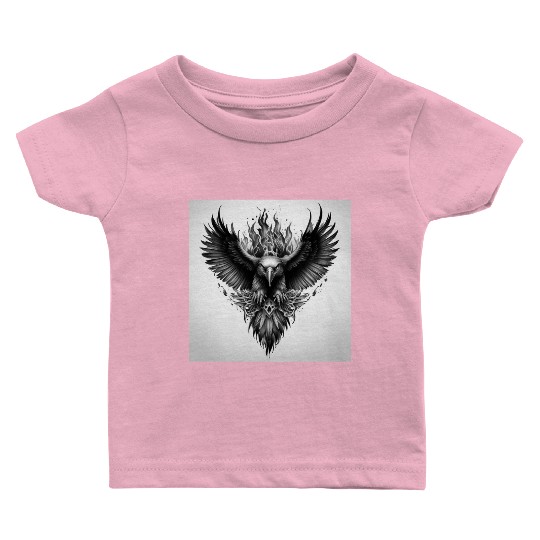 Dark Mythical Eagle Tattoo Design Baby T Shirts