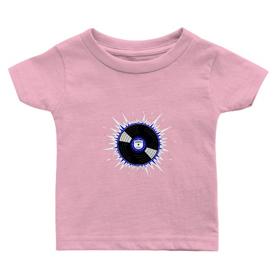 Vinyl Record Starburst Design Baby T Shirts