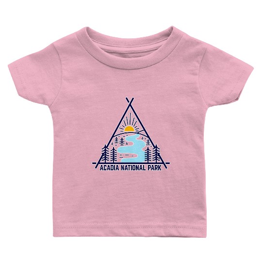 Acadia National Park Camping Scene Baby T Shirts