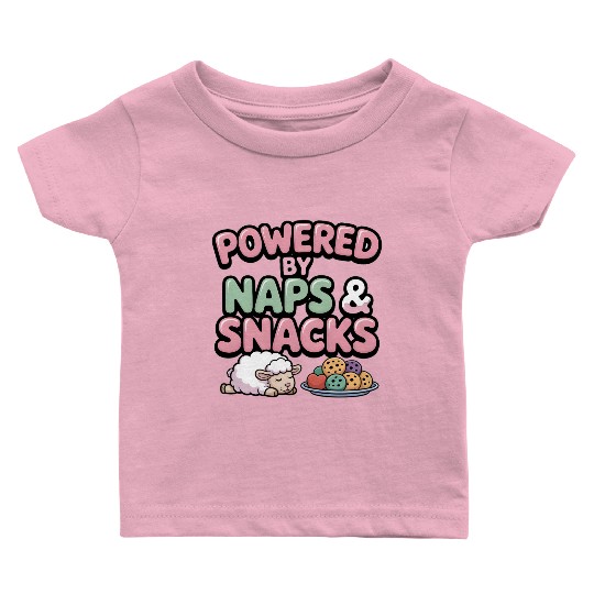 Powered by Naps and Snacks Illustration Baby T Shirts