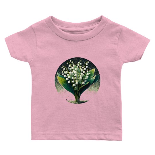 Mystical Lily of the Valley Illustration Baby T Shirts