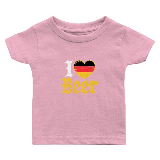 I Love Beer German Bier Funny Germany Flag Baby T Shirts