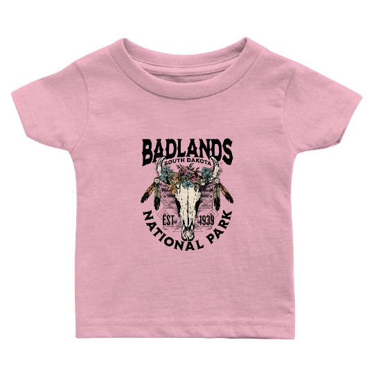 Badlands National Park South Dakota Nature Buffalo Baby T Shirts