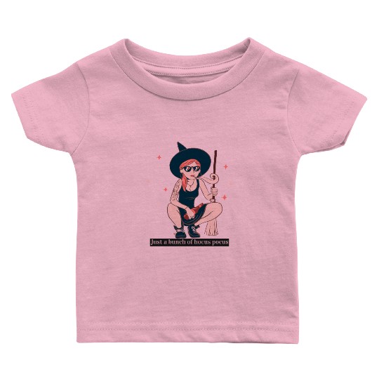 Witch Girl Hocus Pocus Illustration Baby T Shirts