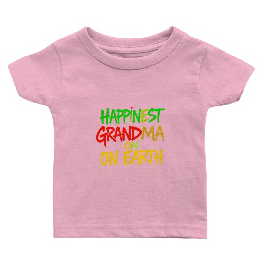 Happiest Grandma on Earth Colorful Design Baby T Shirts