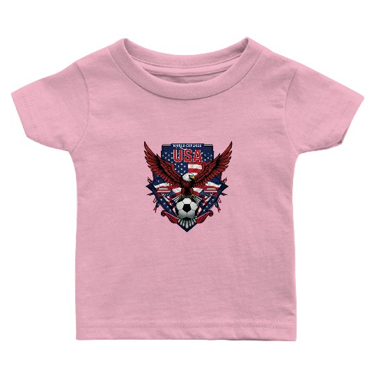 USA Soccer World Cup 2026 Eagle Patriotic Apparel Baby T Shirts