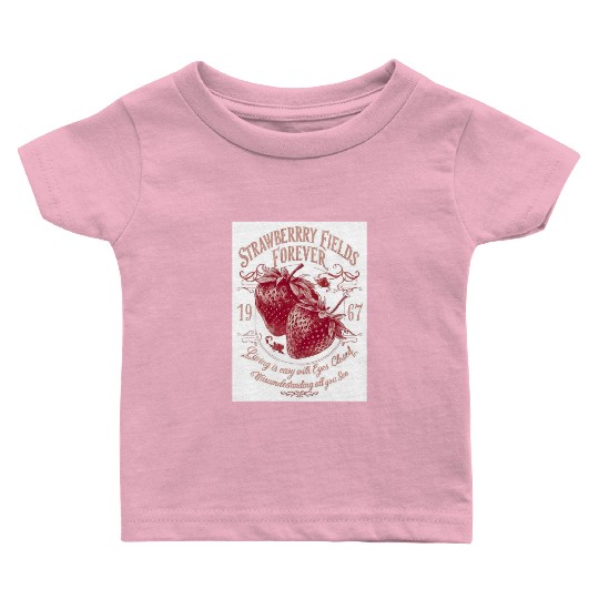 Strawberry Fields Forever Vintage Design Baby T Shirts