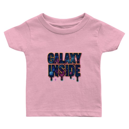 Galaxy Inside Cosmic Typography Baby T Shirts
