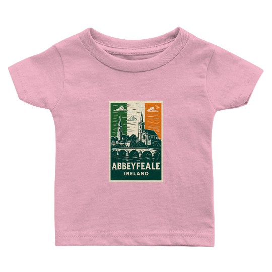 Abbeyfale Ireland Church Skyline Baby T Shirts