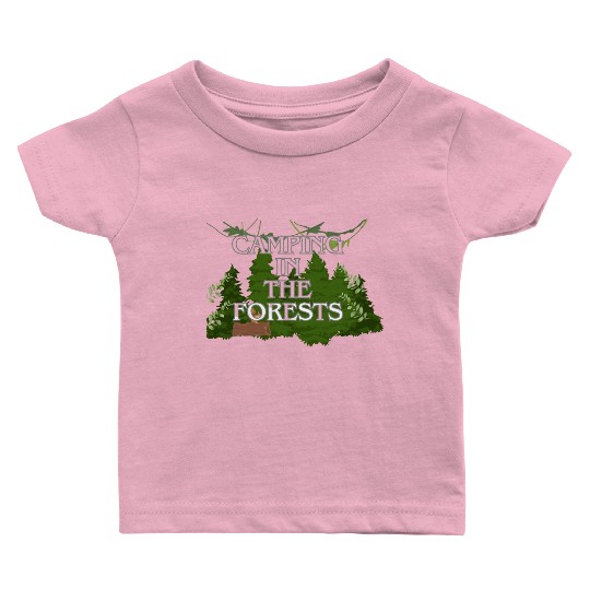 Camping in the Forest Nature Design Baby T Shirts