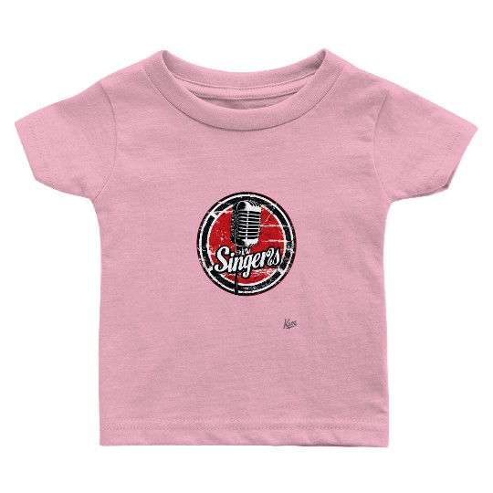 Vintage Microphone Singers Emblem Baby T Shirts