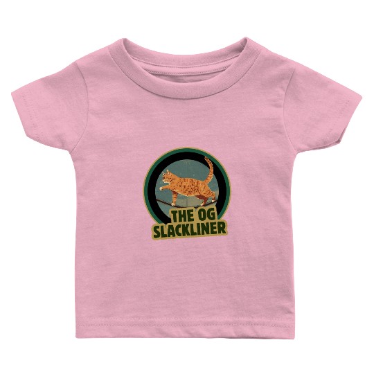 The OG Slackliner – Vintage Cat Walking the Line Baby T Shirts