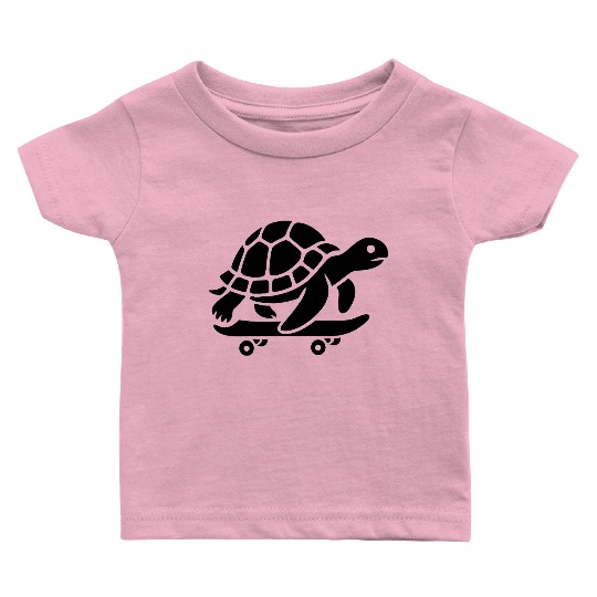 Minimalist turtle skateboard skateboarder Baby T Shirts