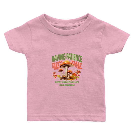 Autumn Mushrooms Growth Message Baby T Shirts