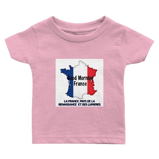 Map of France with Greeting Text Baby T Shirts