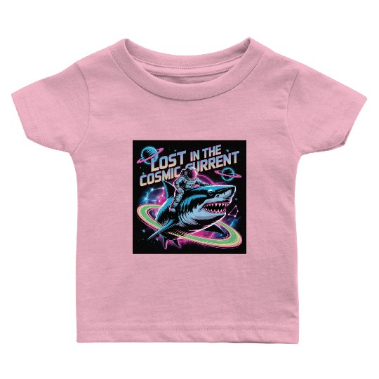 Cosmic Shark Astronaut Adventure Baby T Shirts