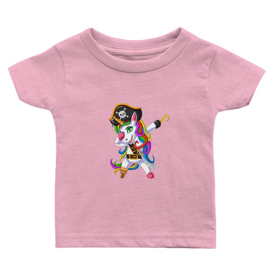 Rainbow Pirate Unicorn Pirate Costume Design Baby T Shirts